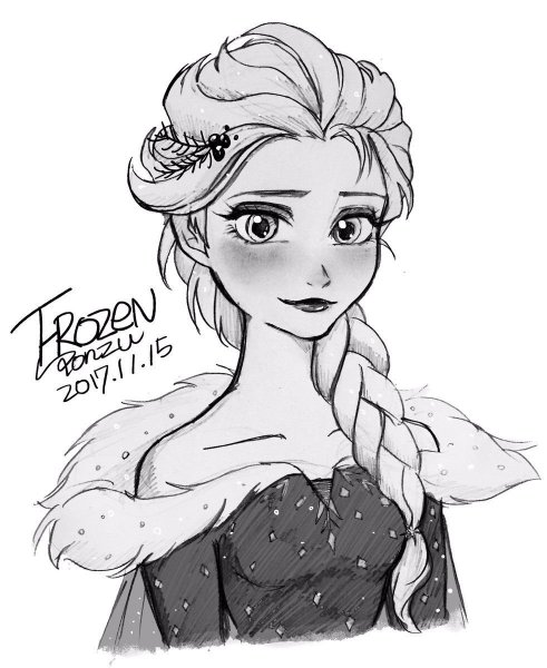 Принцессы Disney рисунки Эльза