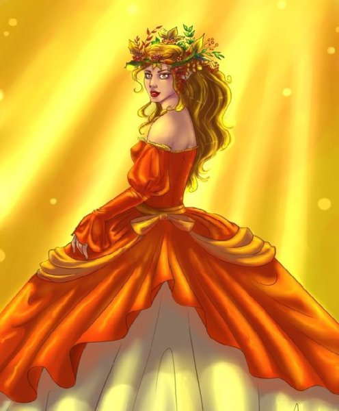 Принцесса в оранжевом платье