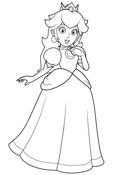 Марио Princess Peach раскраска