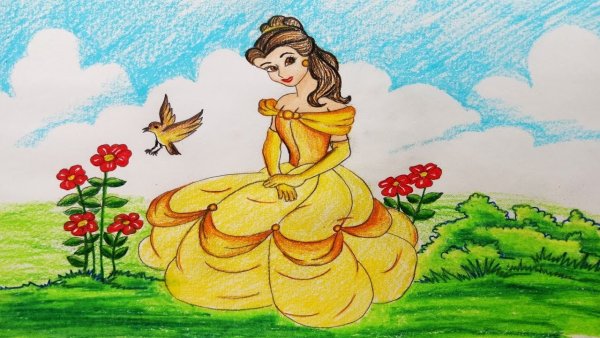 Принцесса детский рисунок