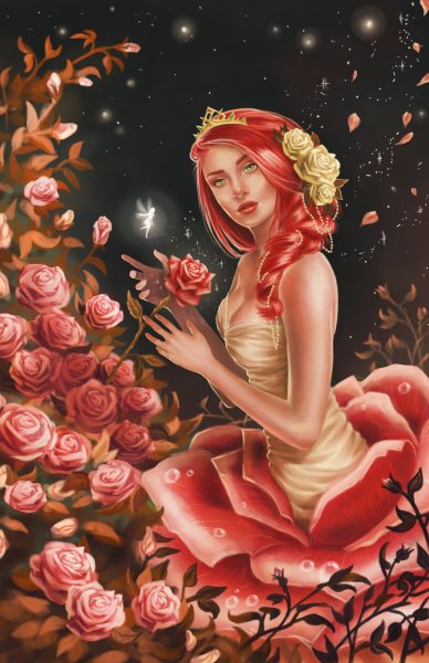 Девушка с розами картина
