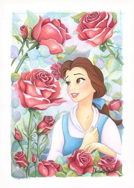 Принцессы Дисней Белль с розой