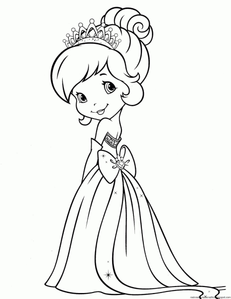 Раскраски Шарлотта Земляничка принцессы в платье