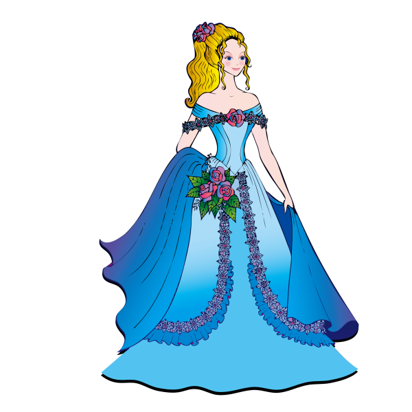 Рисунки принцесса в бальном платье