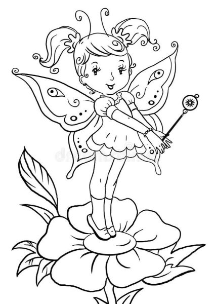 Раскраска для девочек бабочки