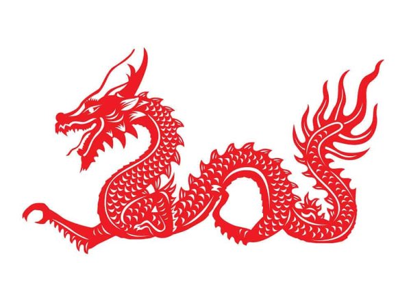 Красный китайский дракон