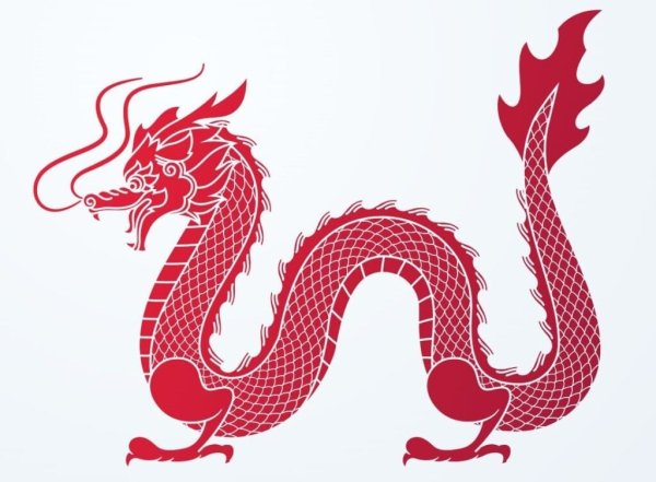 Китайский дракон силуэт