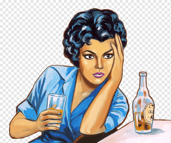 Пьяная женщина рисунок