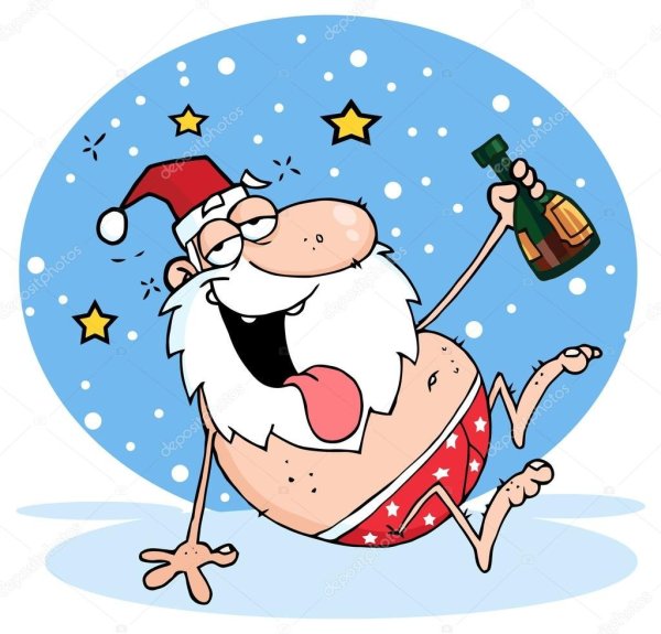 Новый год пьяный дед Мороз