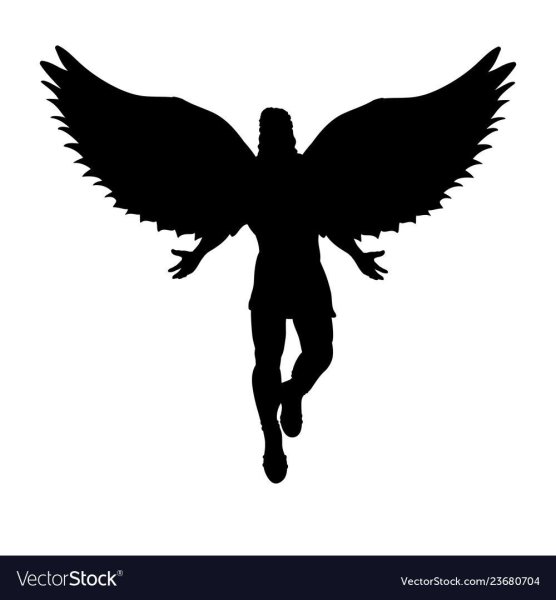 Силуэт человека с крыльями
