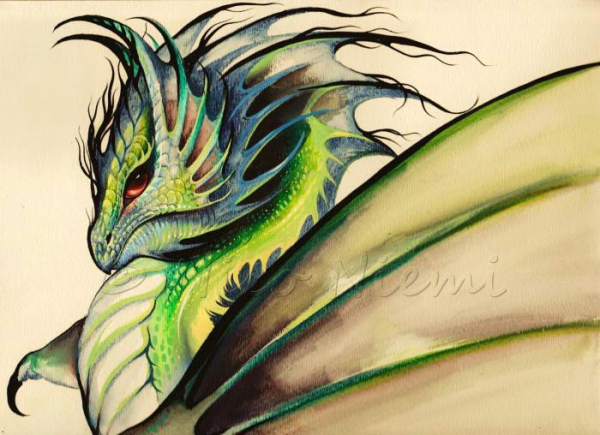 Нарисовать дракона красками