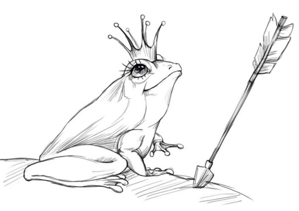 Рисунки разукрашенные лягушка царевна