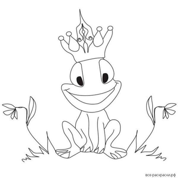 Разукрашка Царевна лягушка для детей