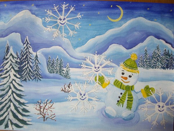 Рисунки детей на тему зимние фантазии