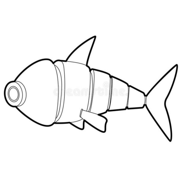 Робот рыбка раскраска для детей