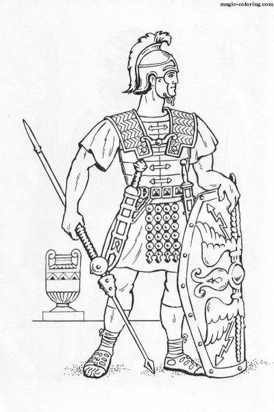 Римский воин раскраска
