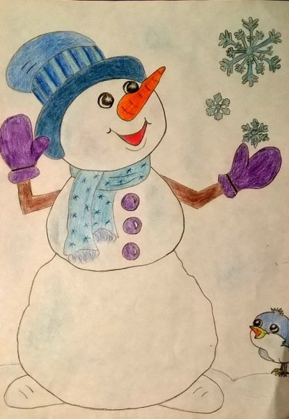 Снеговички рисование для детей