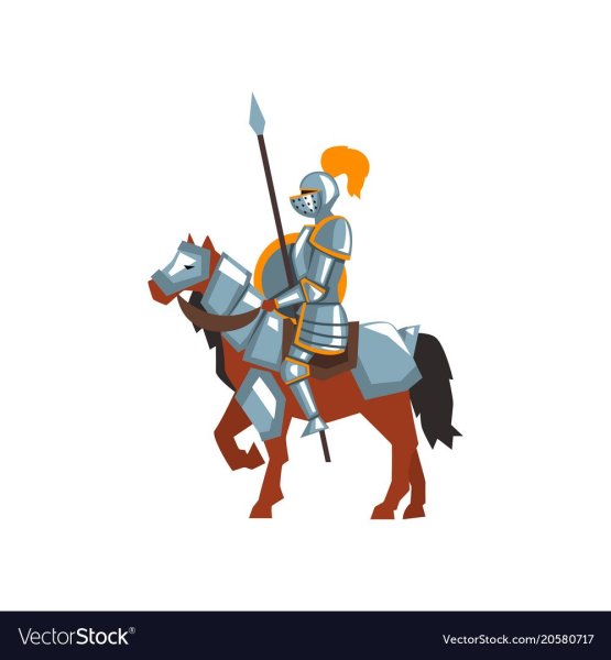 Рыцари на конях с копьями