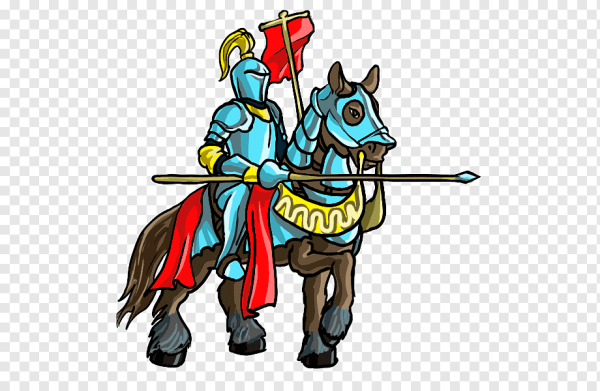 Средневековый рыцарь на белом фоне