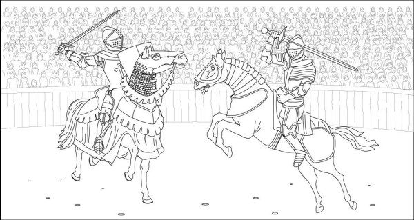 Рисунки рыцарь на коне средневековье