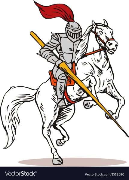 Рыцарь на коне с копьем