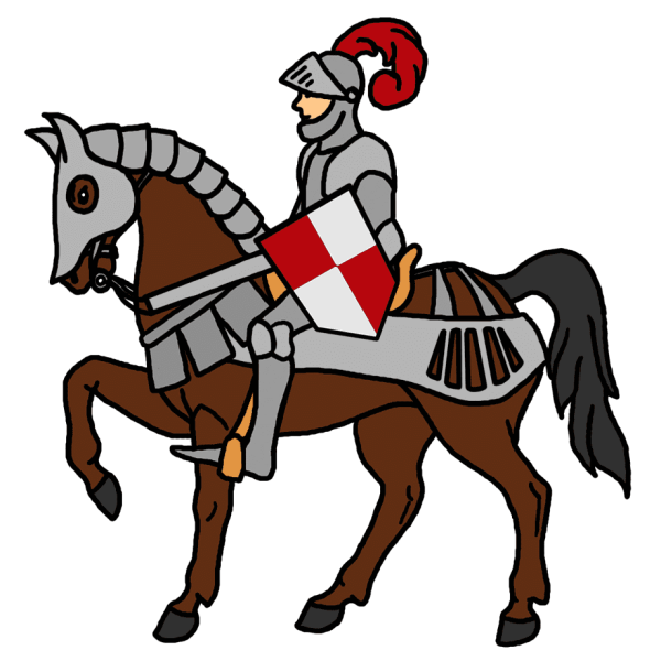 Средневековый рыцарь на коне