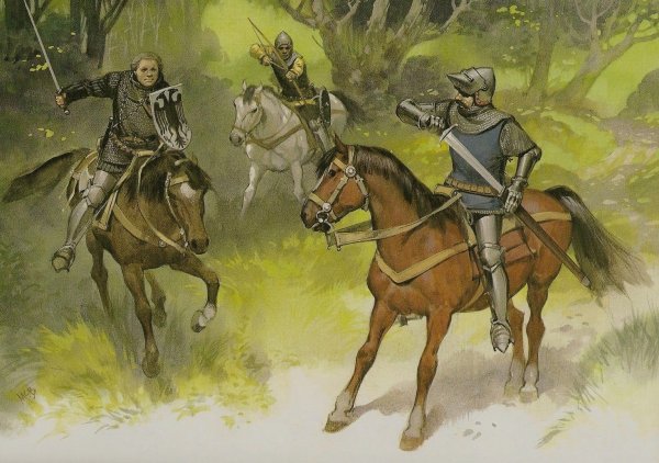 Рисунки рыцарь на охоте