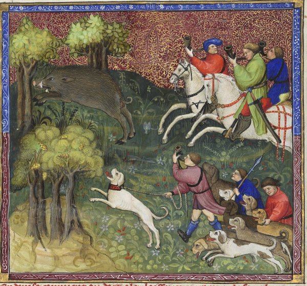 Средневековая миниатюра охота