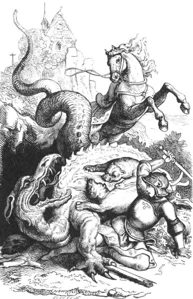 Гравюры св Георгий, убивающий дракона