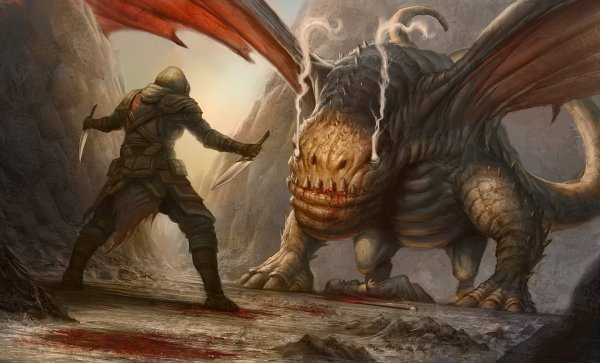 Рисунки рыцарь против дракона