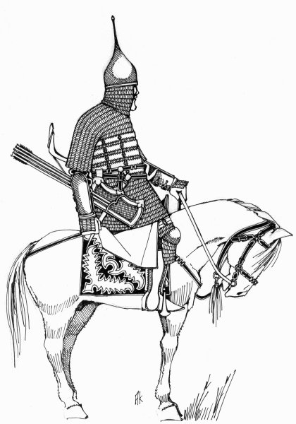 Монгольский воин на коне