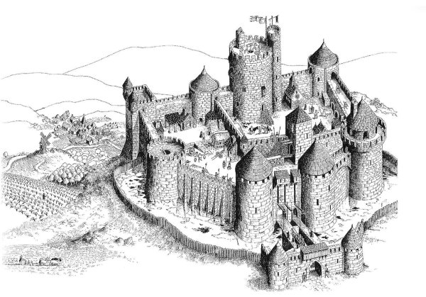Рыцарский романский замок