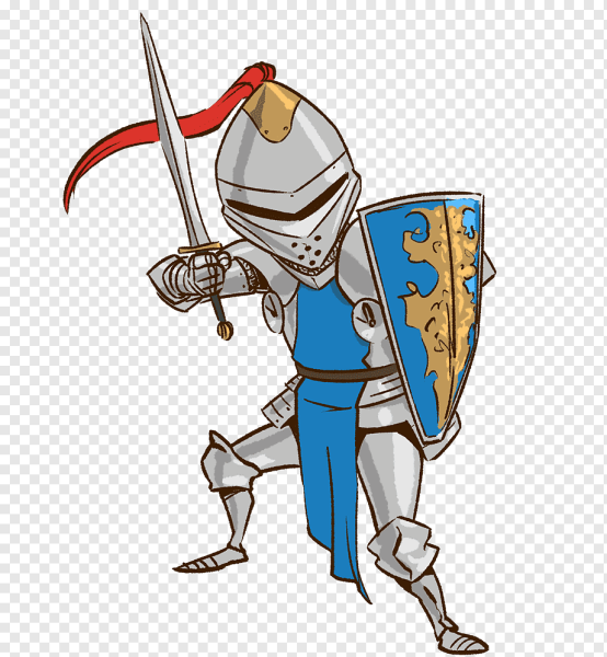 Средневековый рыцарь на белом фоне