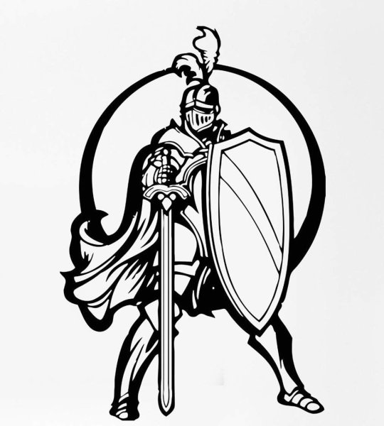 Рыцарь с мечом и щитом рисунок