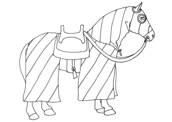 Рыцарь на лошади раскраска