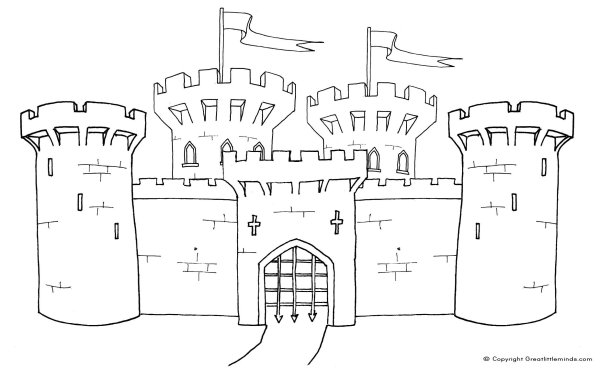 Нарисовать Рыцарский замок средневековья