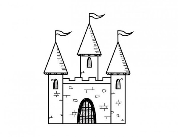 Рыцарский замок карандашом замки средневековья