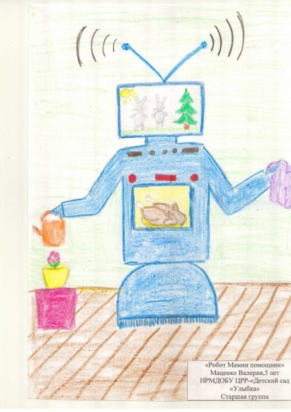 Робот помощник рисунок для детей