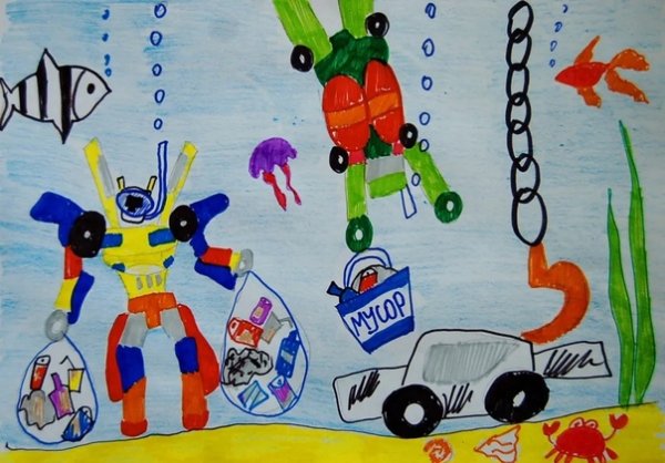 Рисунки детей выставка роботов