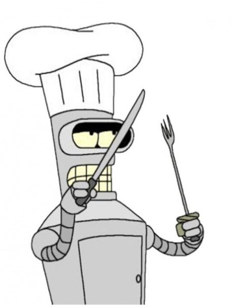 Робот Бендер готовит