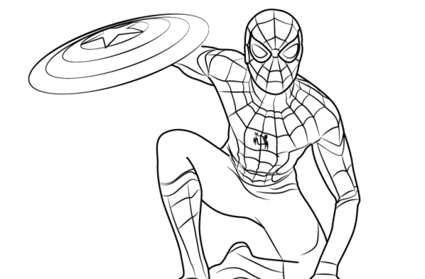 Раскраски Марвел Мстители человек паук