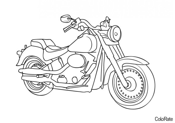 Мотоцикл Харлей раскраска для детей