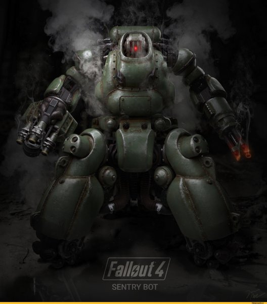 Робот охранник Fallout 4 арт