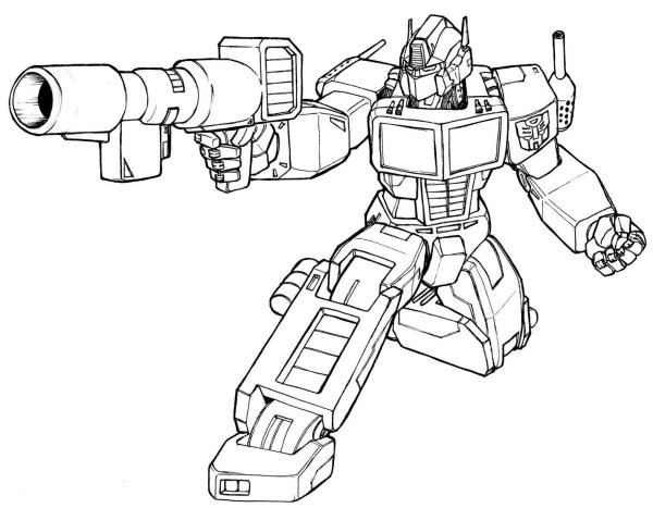 Раскраска трансформеры Оптимус Прайм
