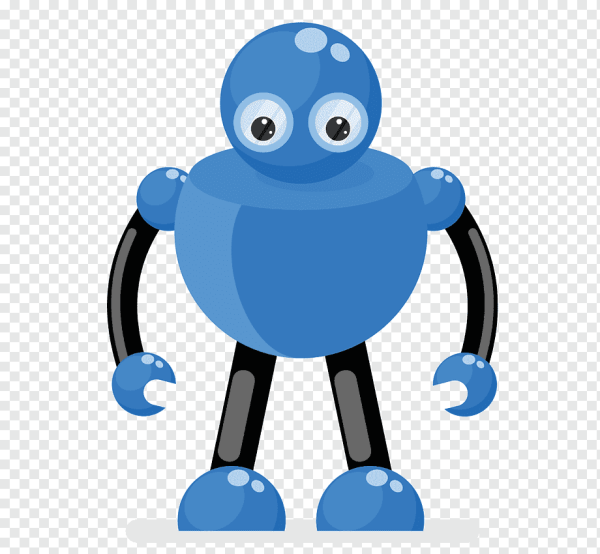 Мультяшный робот голубого цвета