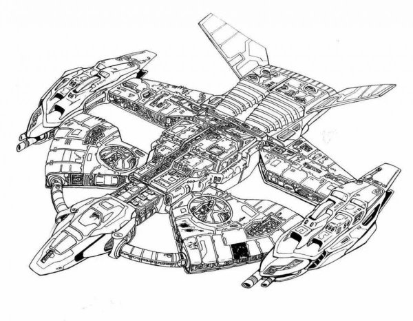 Космический корабль из Звездных войн раскраска