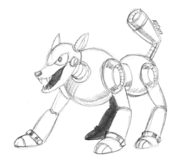 Собака робот рисунок