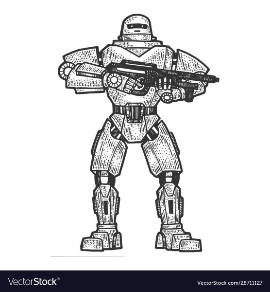 Раскраска робот солдат