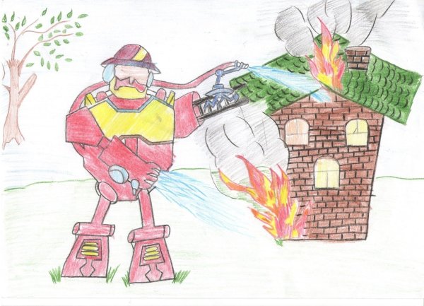 Пожарный будущего рисунок