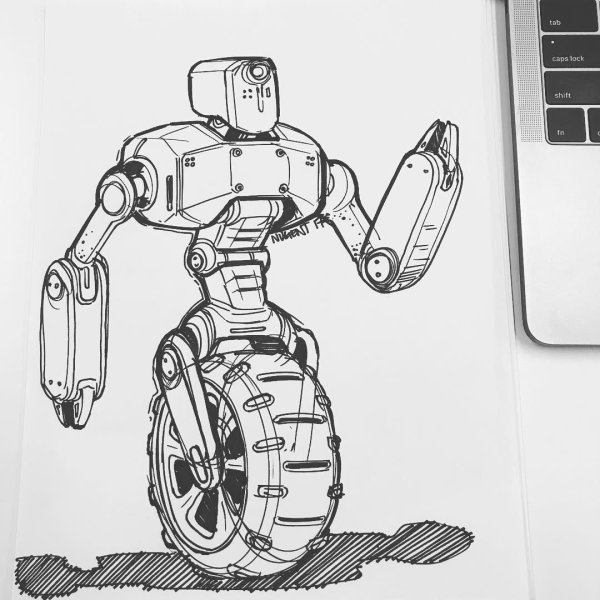 Робот рисунок карандашом для срисовки